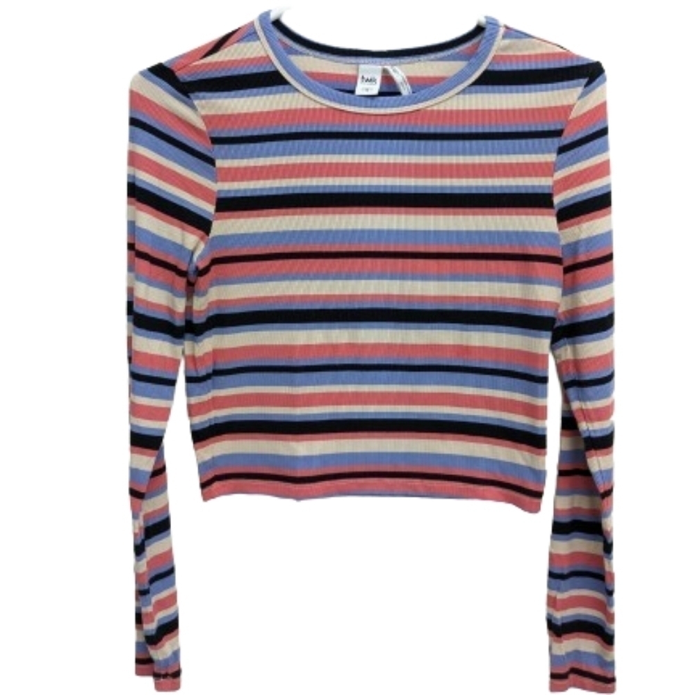 Simons Twik women's long sleeves striped crop top size M - Picture 2 of 9